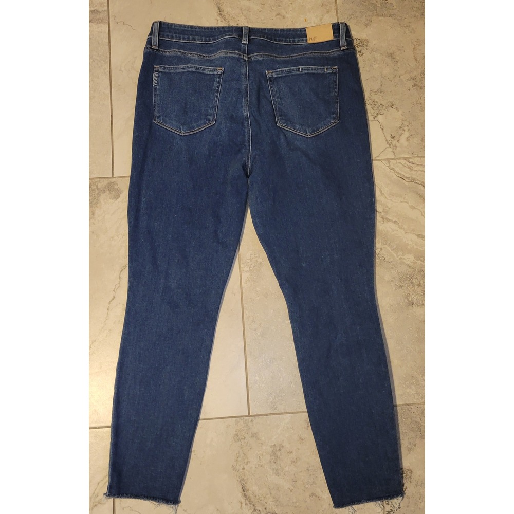 PAIGE Hoxton Ankle Skinny Jeans Limitless Ragged Fray Hem Blue Sz 33‎